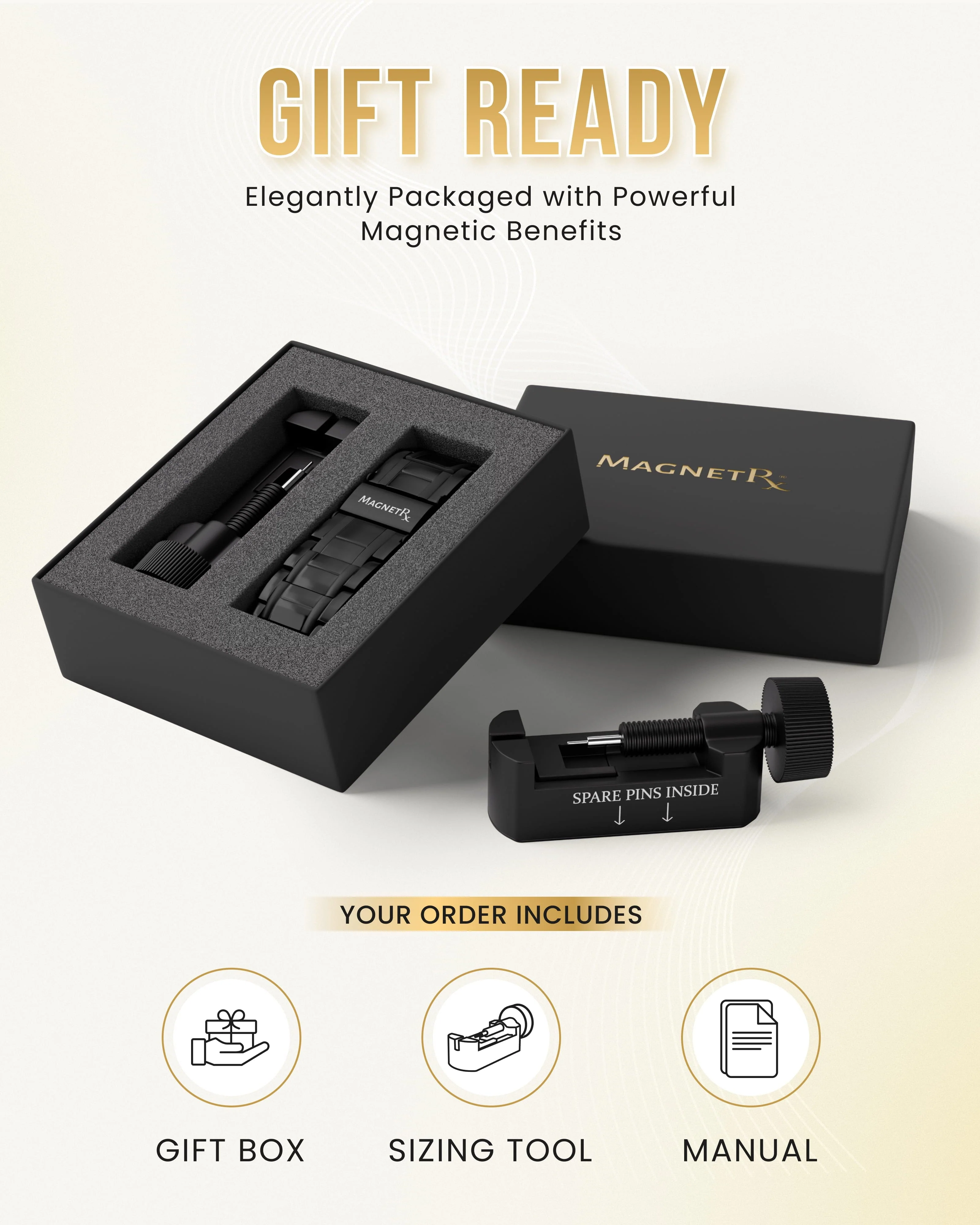 3x Strength Titanium Magnetic Bracelet for Men (Black) - Image 7
