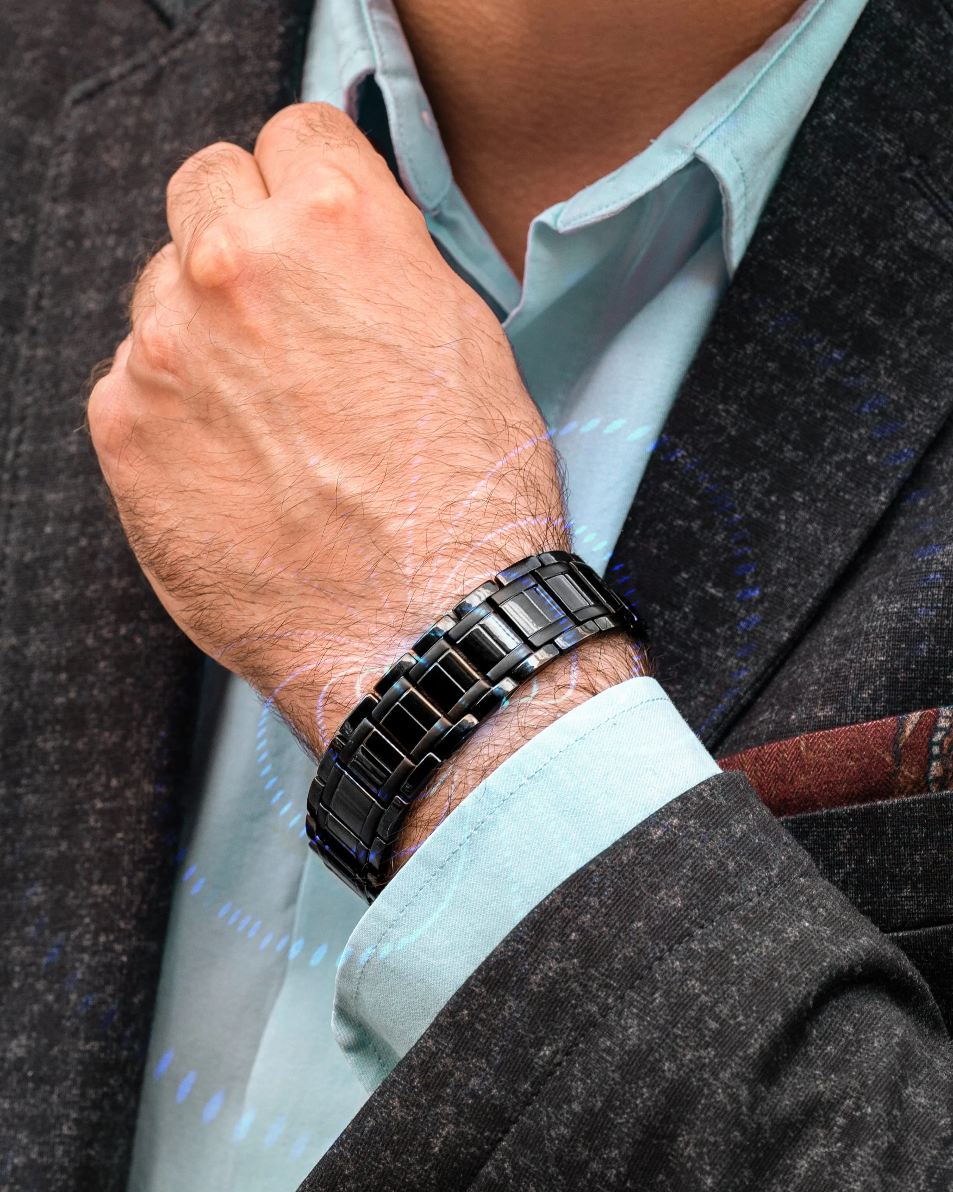 3x Strength Titanium Magnetic Bracelet for Men (Black) - Image 9