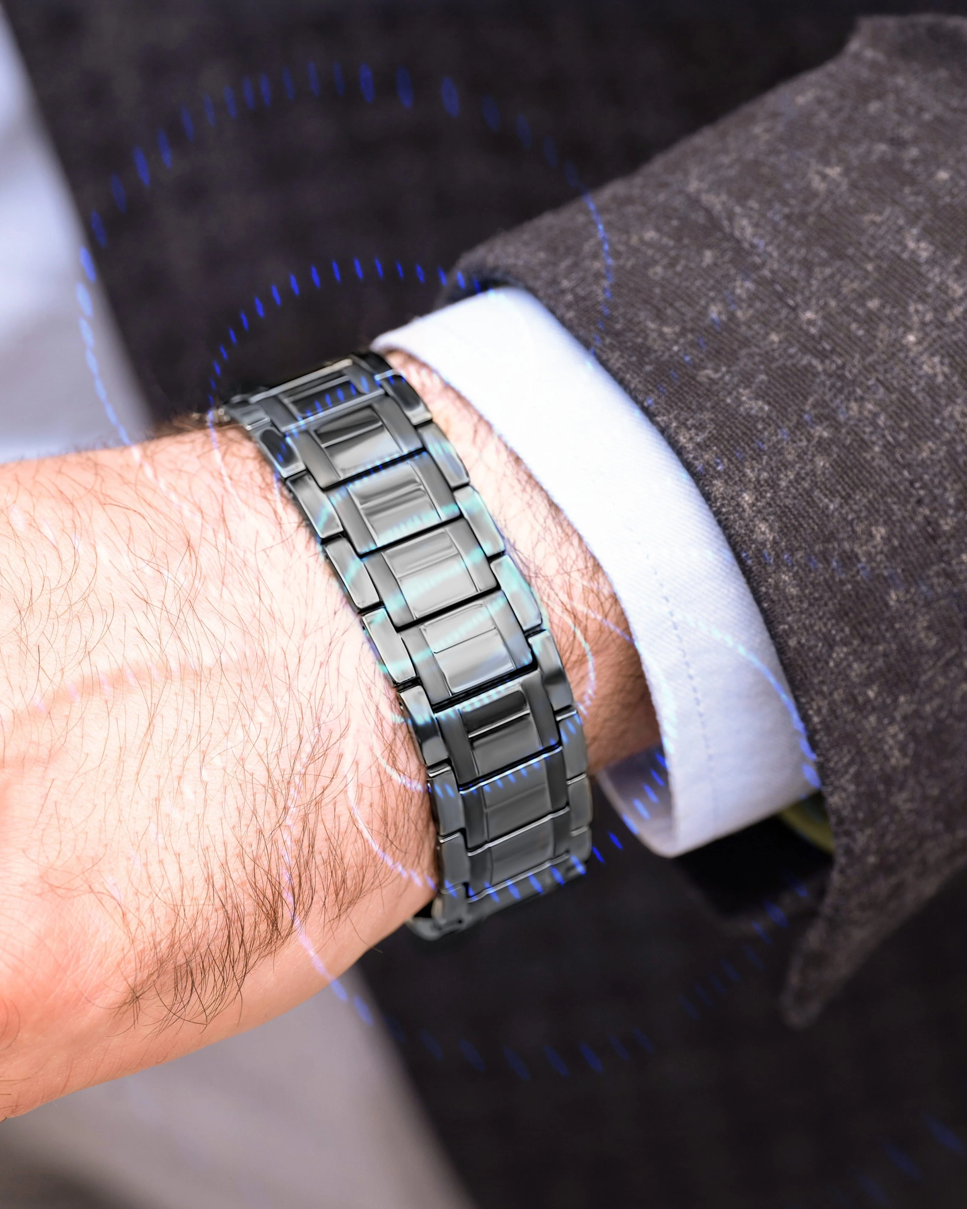 3x Strength Titanium Magnetic Bracelet for Men (Gunmetal) - Image 9