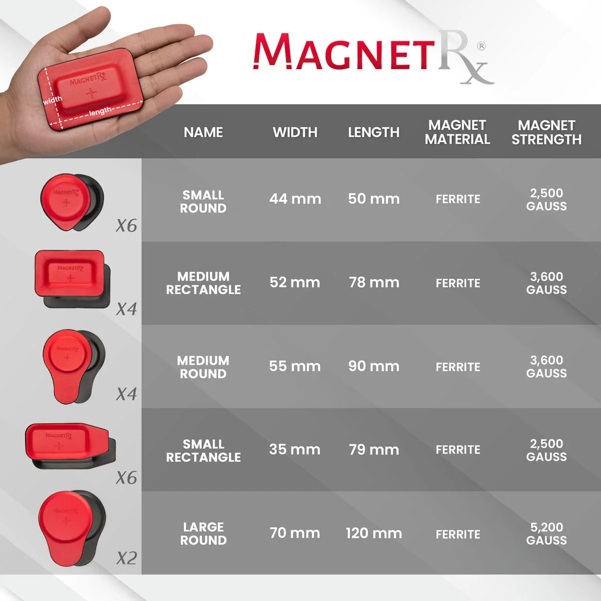 Biomagnetic Therapy Magnet Kit — Ferrite & Leather (22 Mixed Units) - Image 5