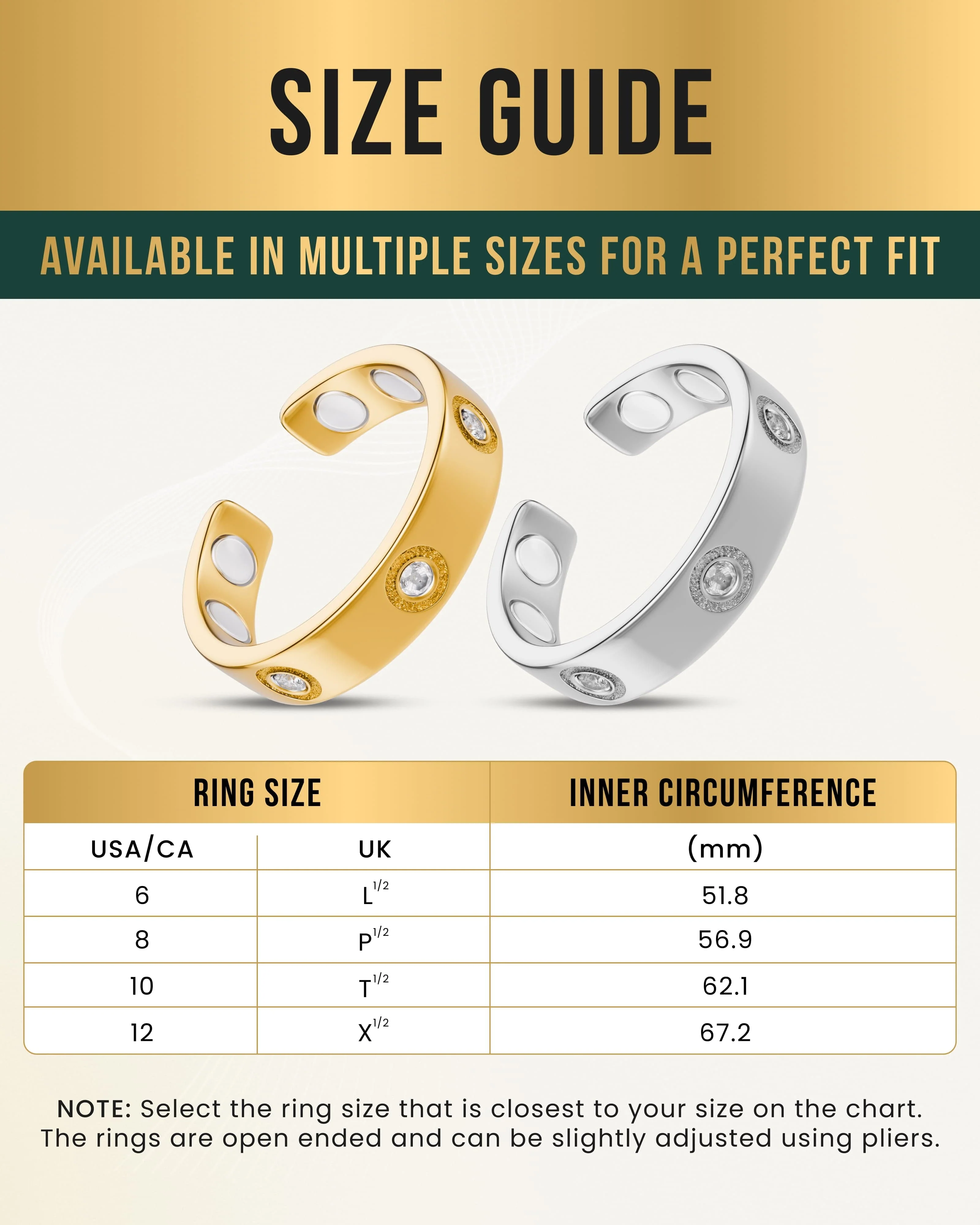 Crystal Magnetic Therapy Ring (Silver) - Image 5