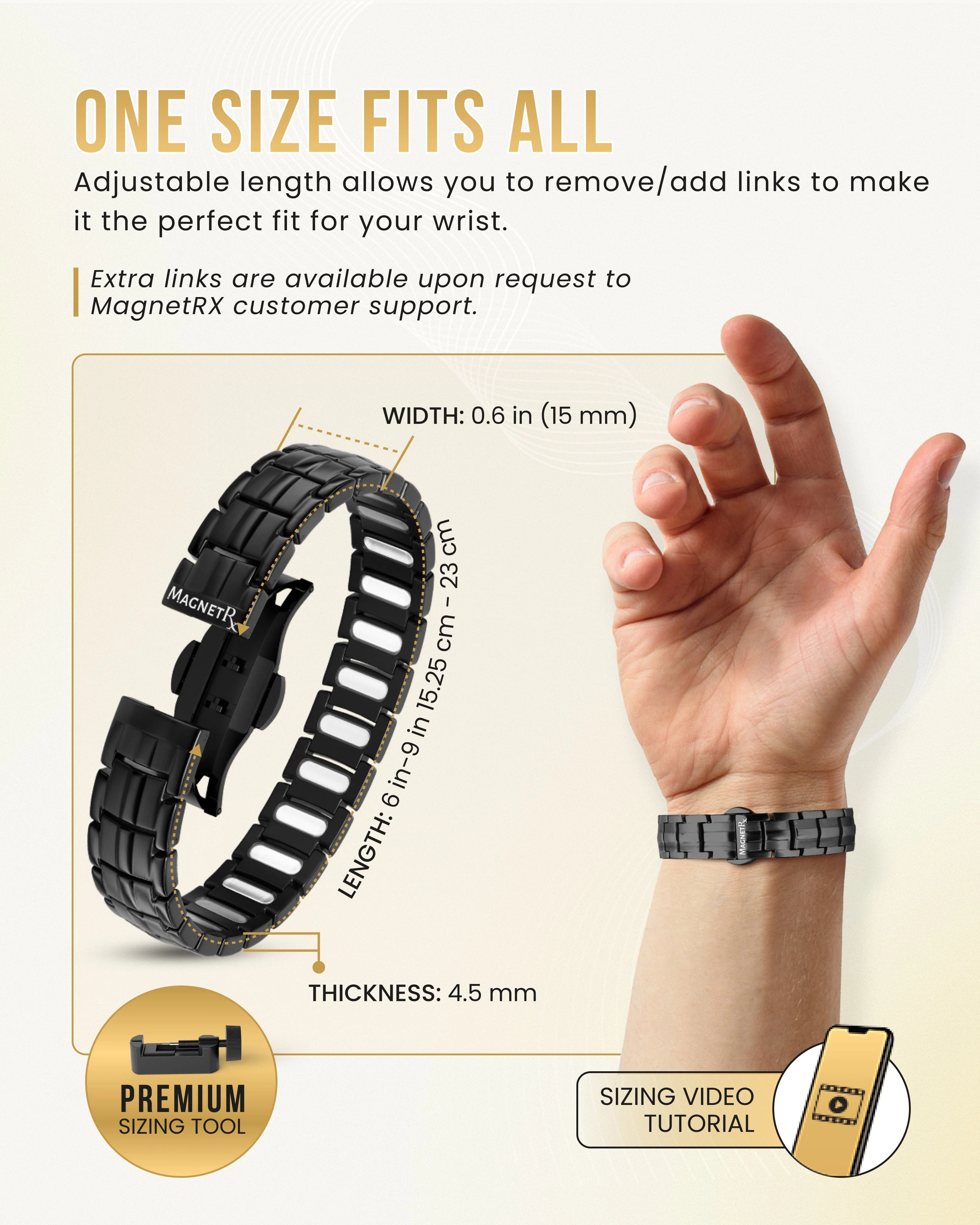 EllipseMAX Magnetic Bracelet for Men (Black) - Image 5