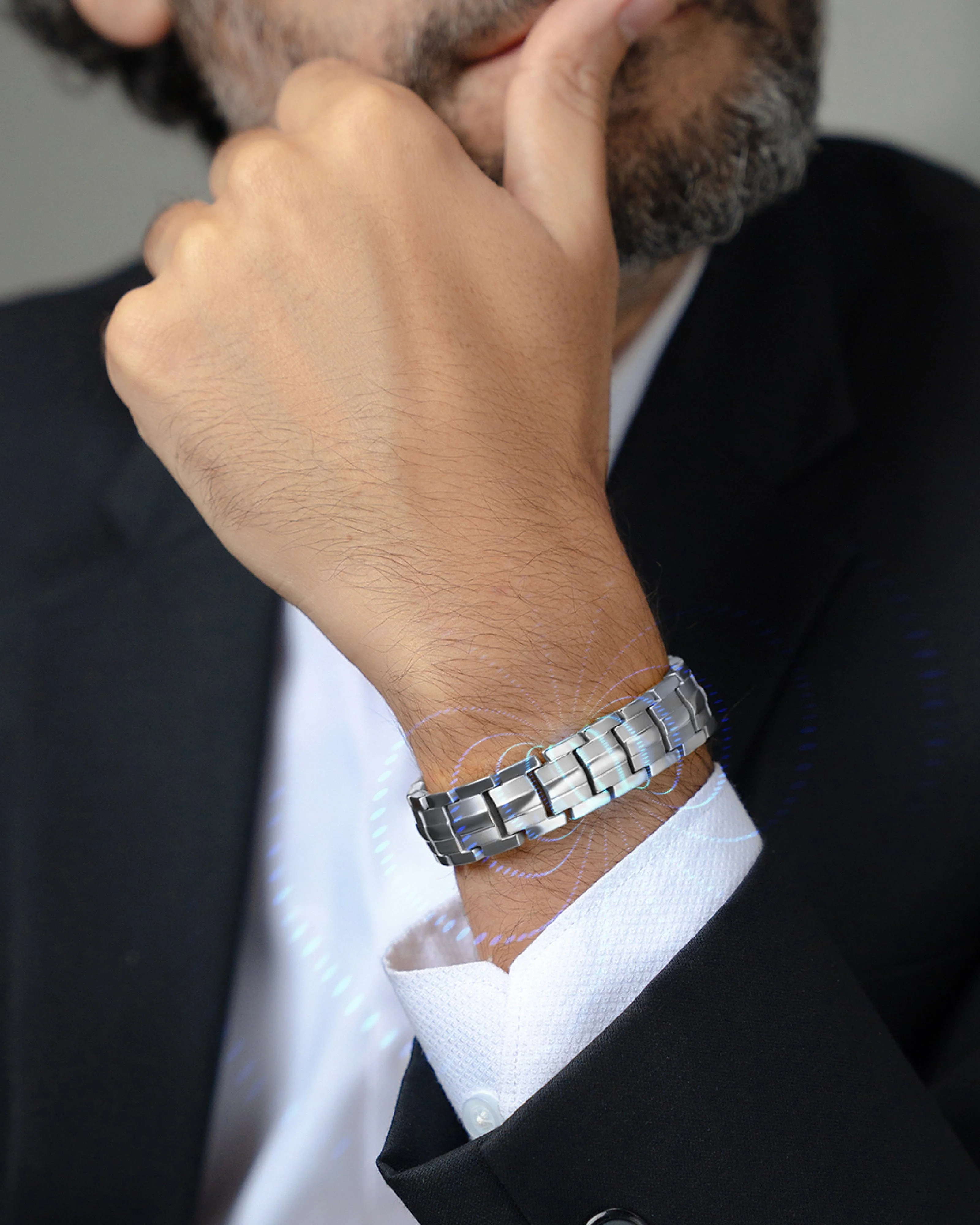 EllipseMAX Magnetic Bracelet for Men (Silver) - Image 8