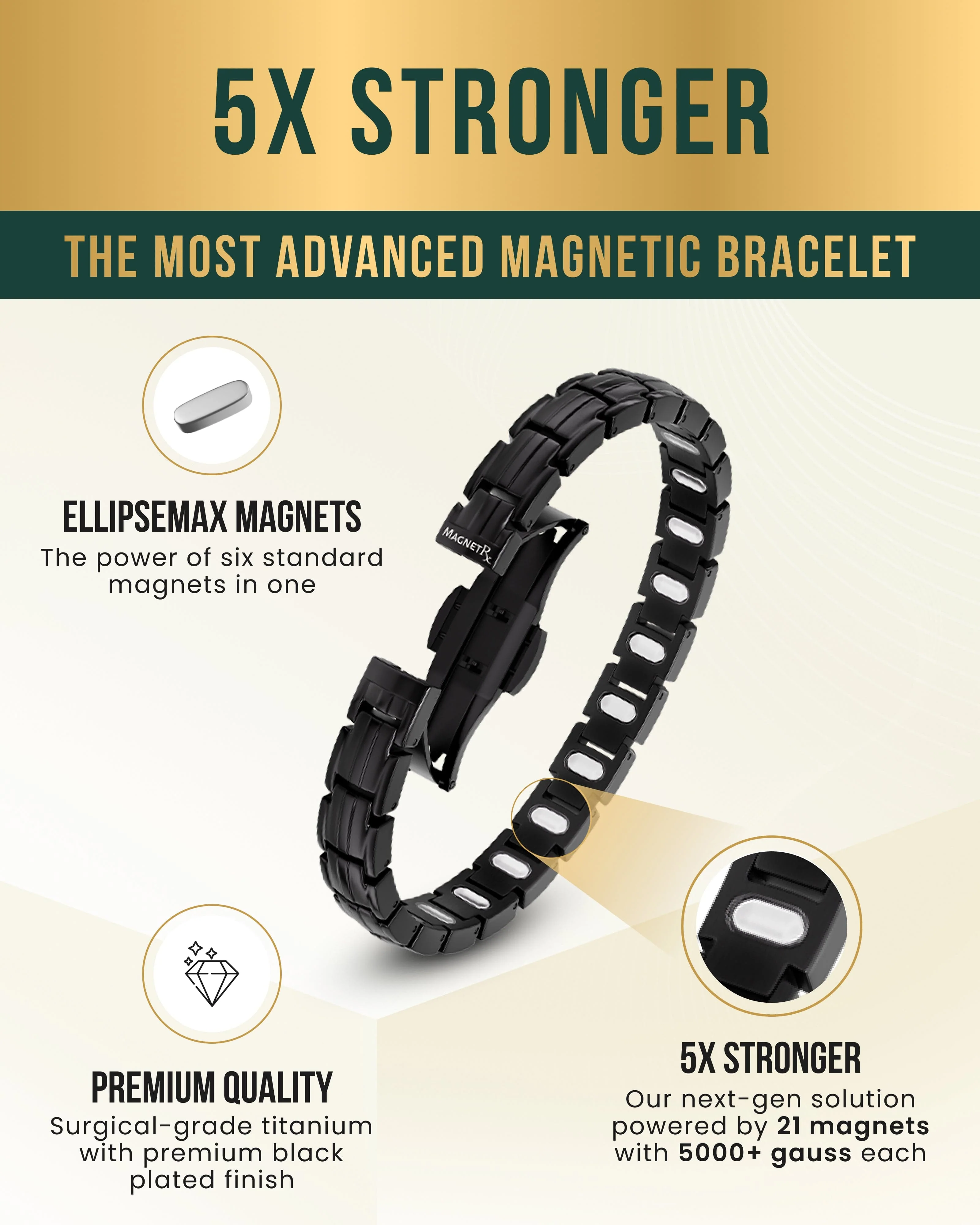 EllipseMAX Magnetic Bracelet for Women (Black) - Image 3