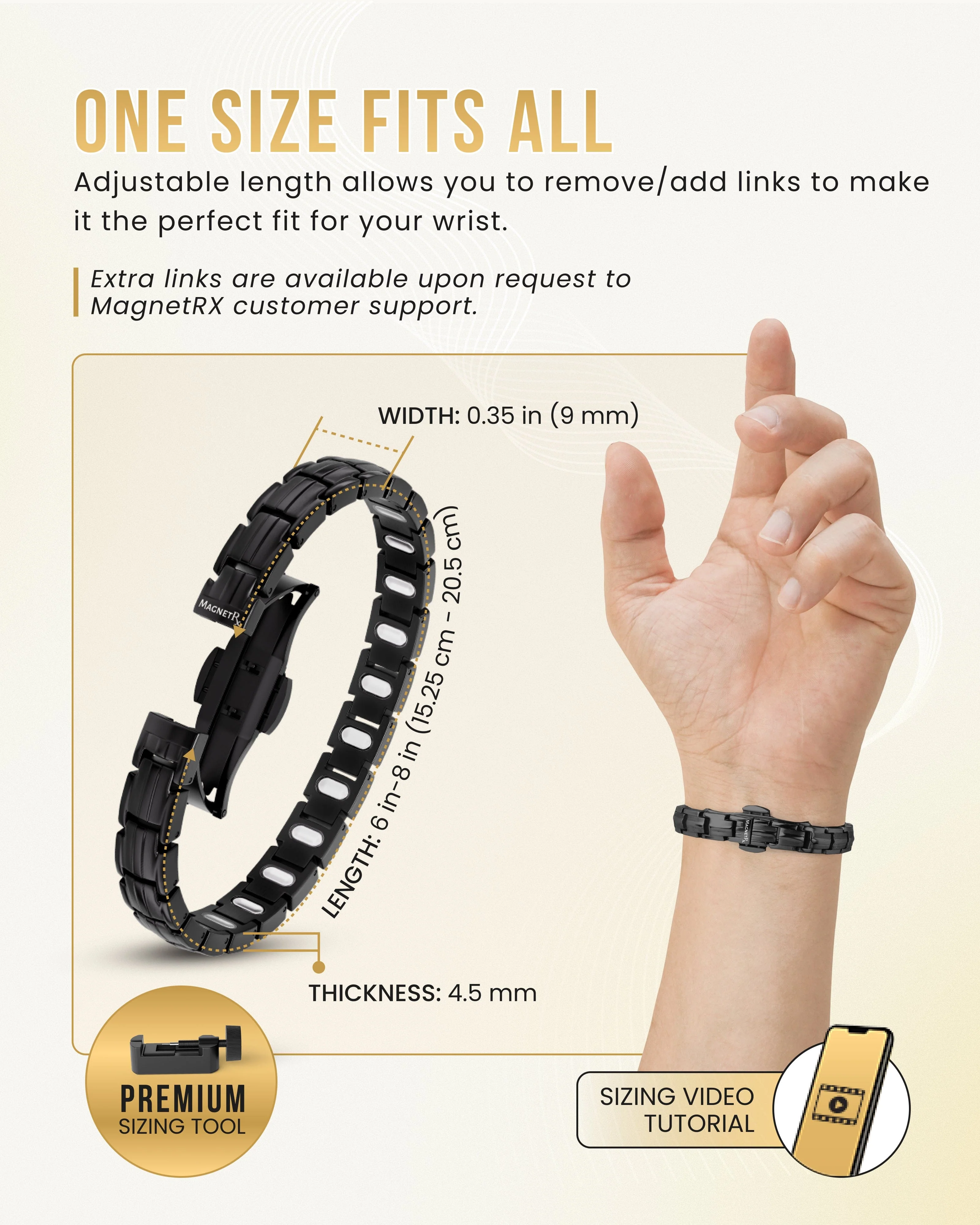 EllipseMAX Magnetic Bracelet for Women (Black) - Image 5