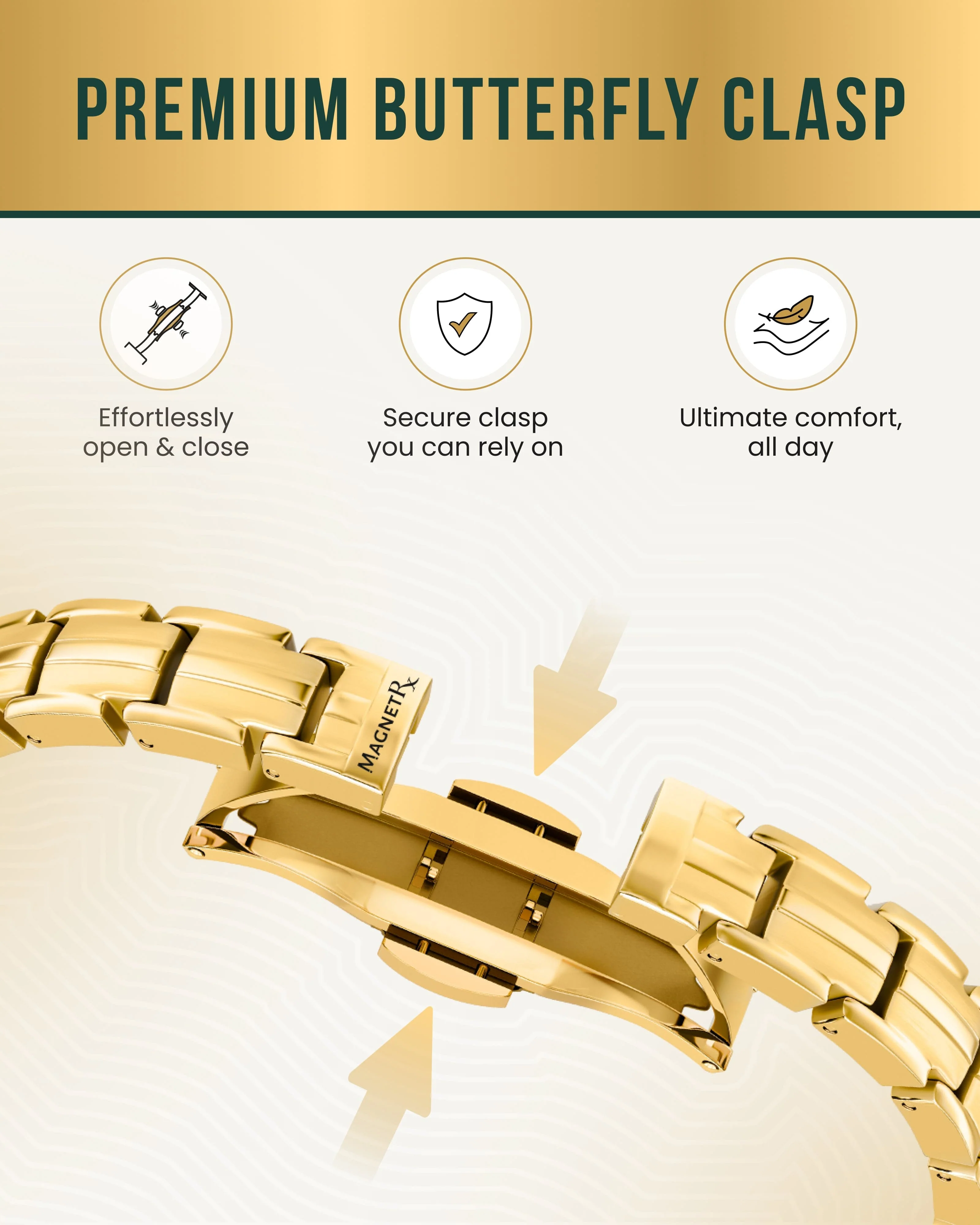 EllipseMAX Magnetic Bracelet for Women (Gold) - Image 4