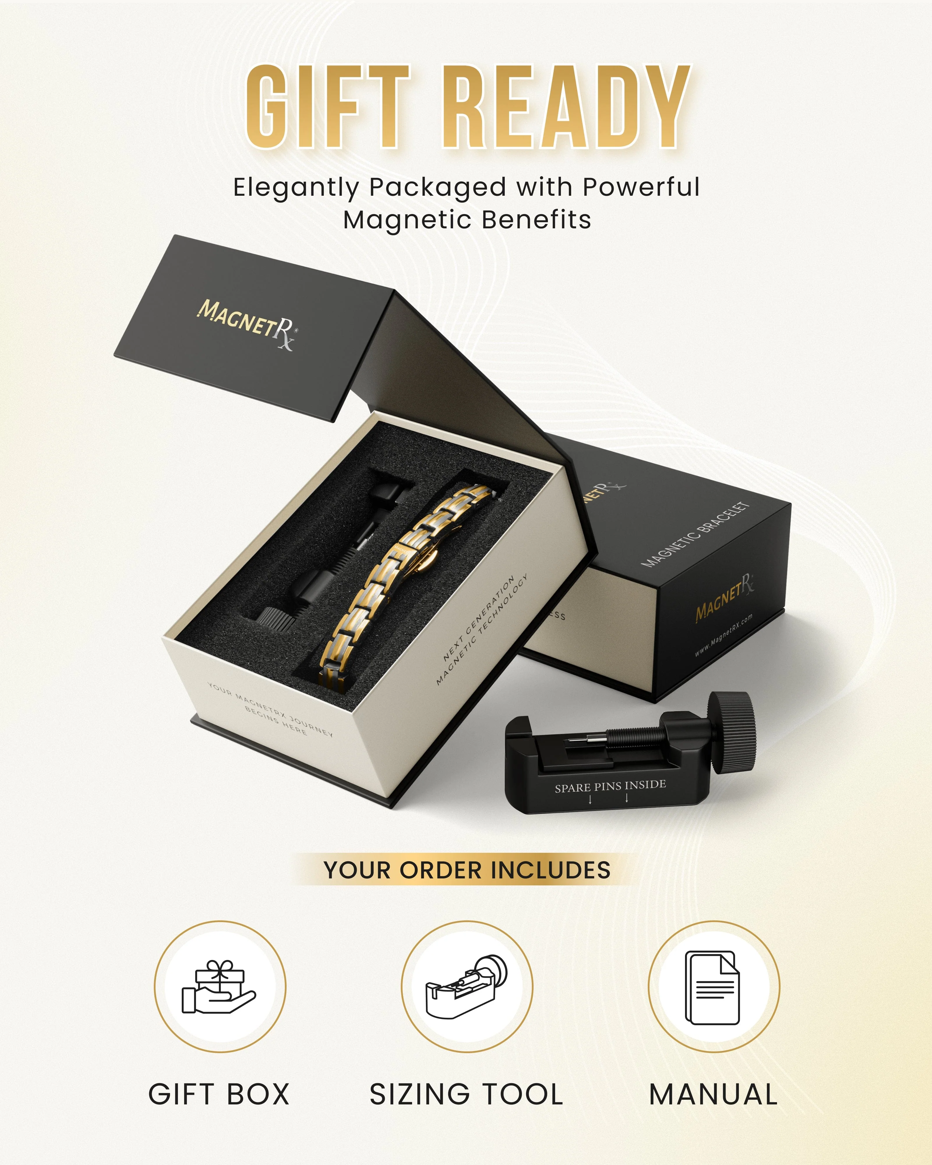 EllipseMAX Magnetic Bracelet for Women (Silver & Gold) - Image 6