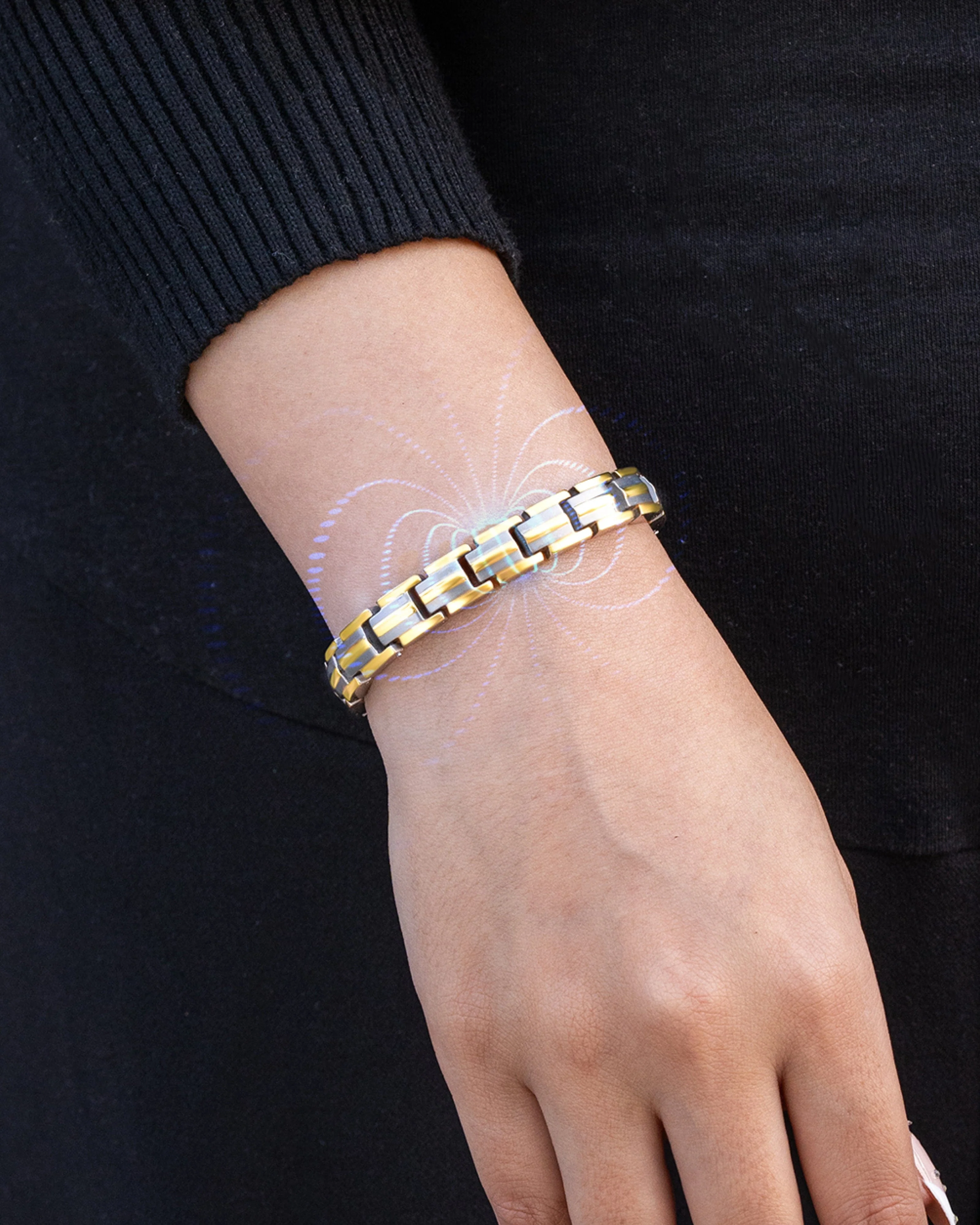 EllipseMAX Magnetic Bracelet for Women (Silver & Gold) - Image 8