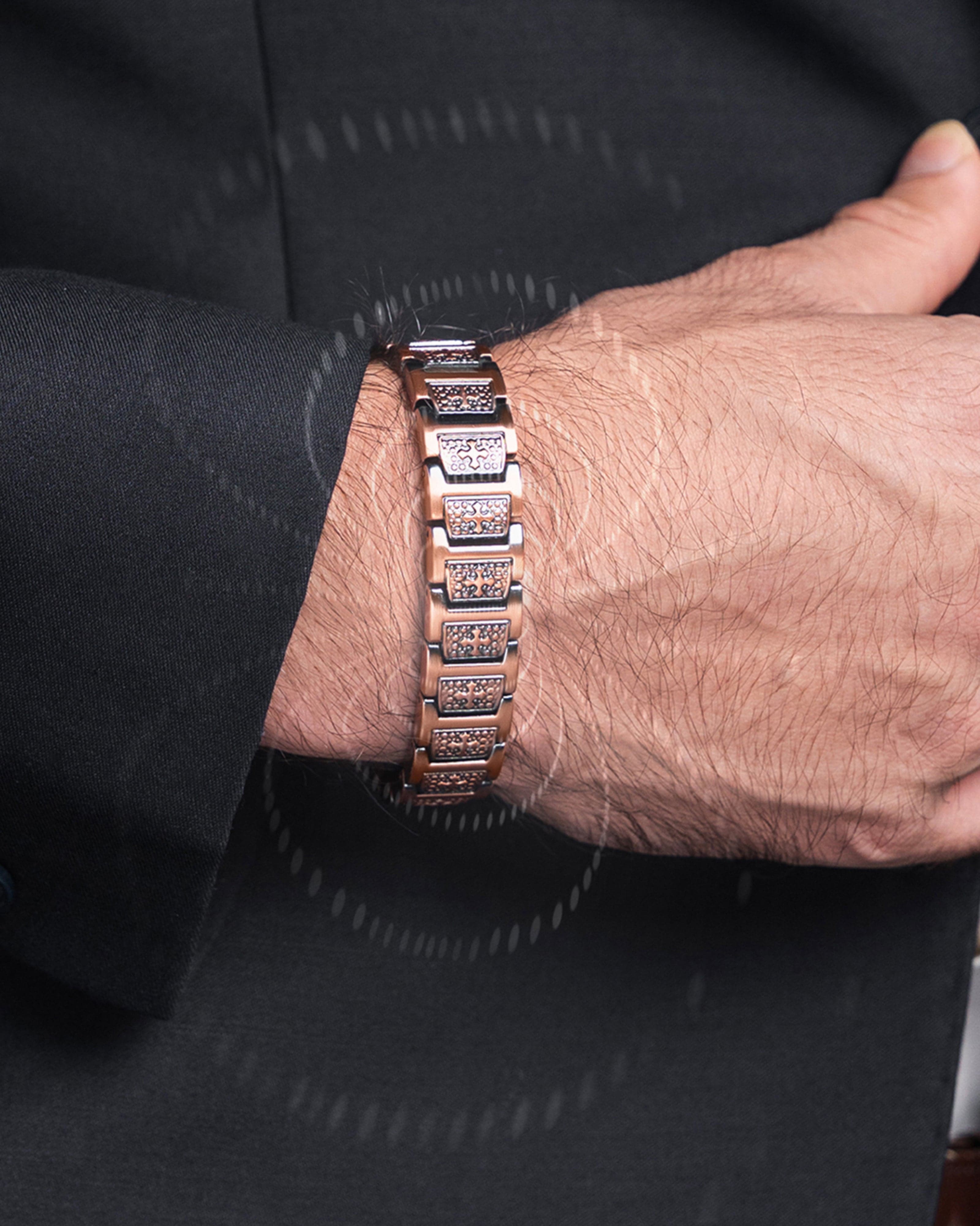 EllipseMAX Magnetic Copper Bracelet for Men (Cross) - Image 2