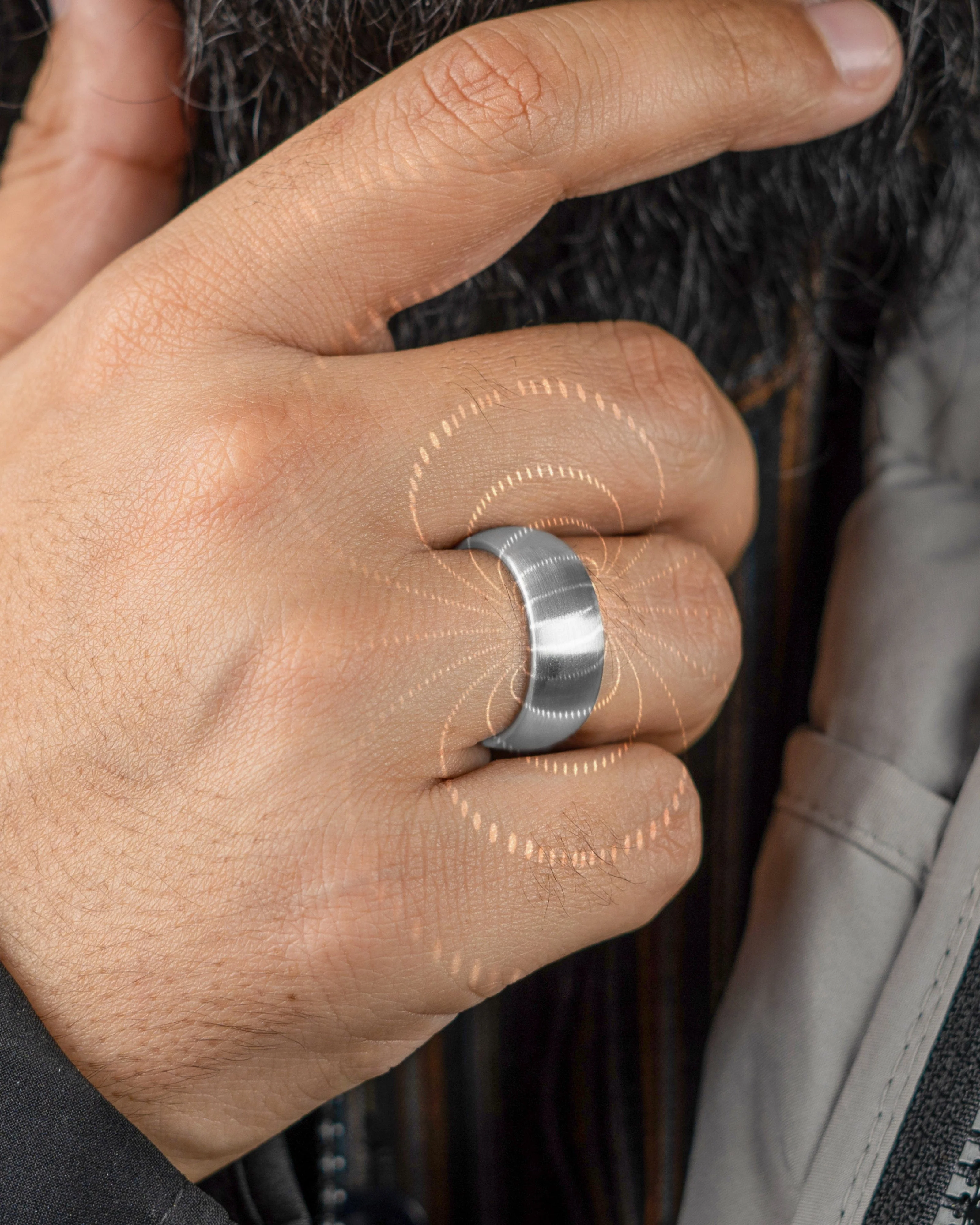 Magnetic Therapy Ring (Brushed Silver) - Image 8