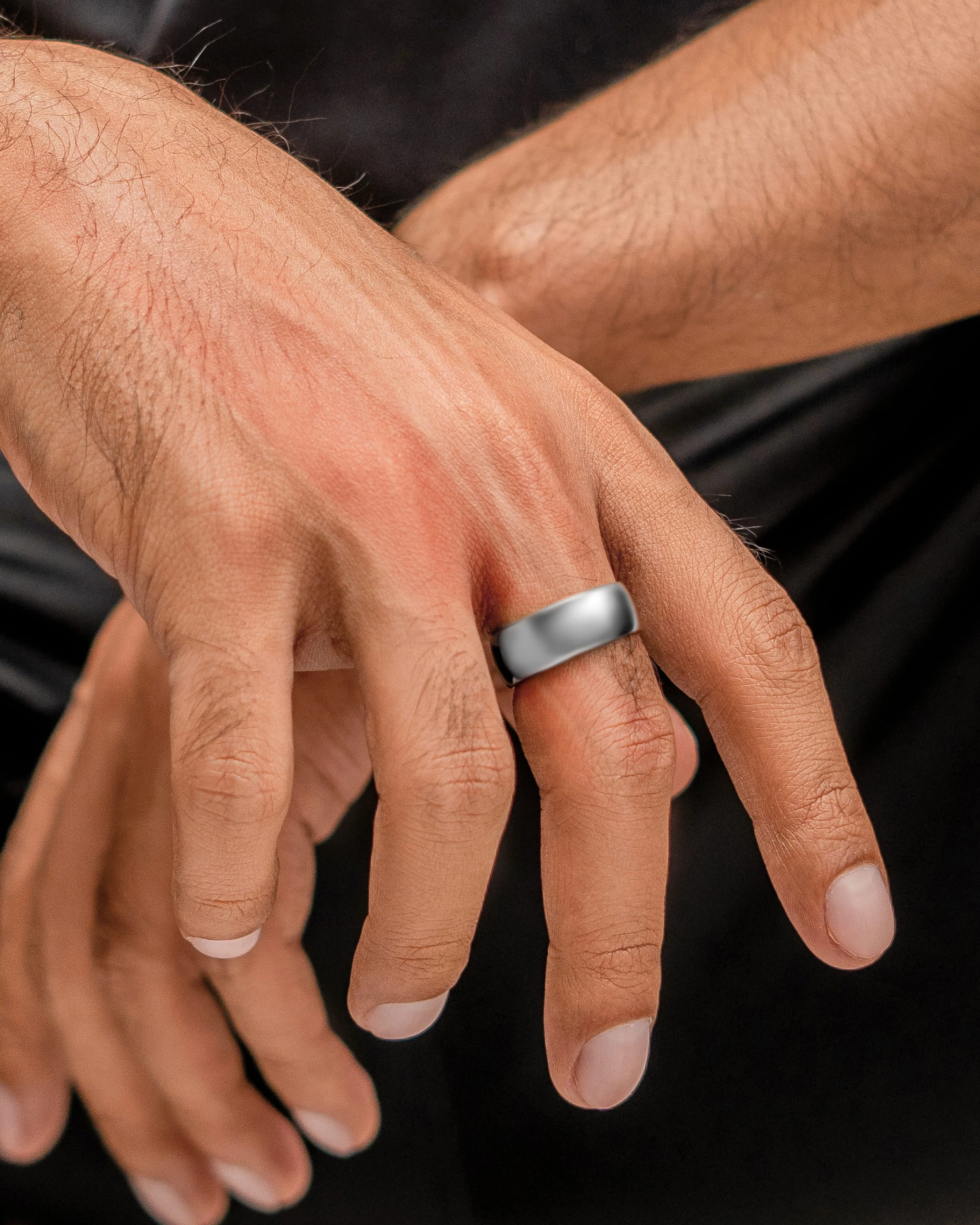 Magnetic Therapy Ring (Polished Silver) - Image 2