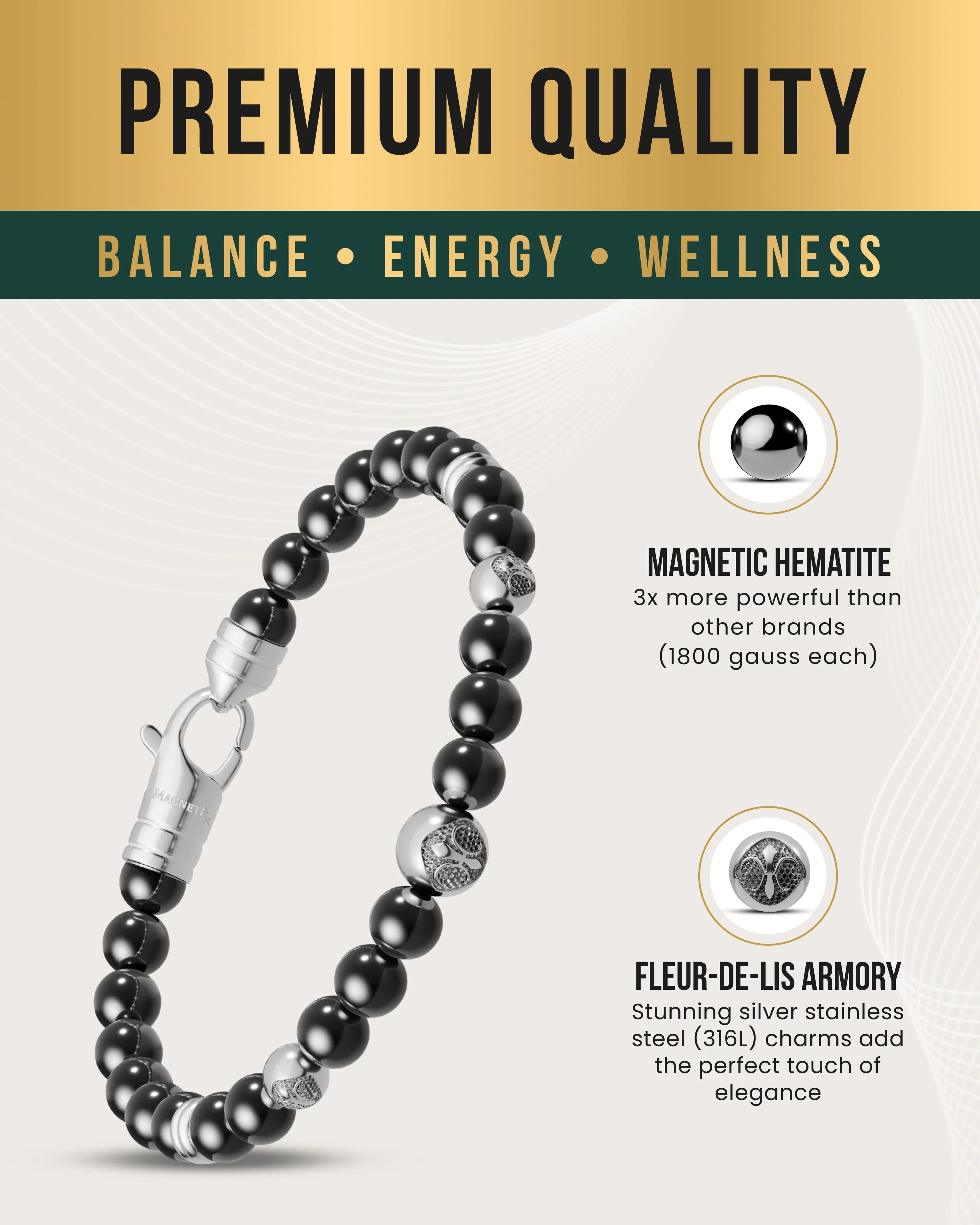 MAX Strength Magnetic Hematite Bracelet (Armory) - Image 4