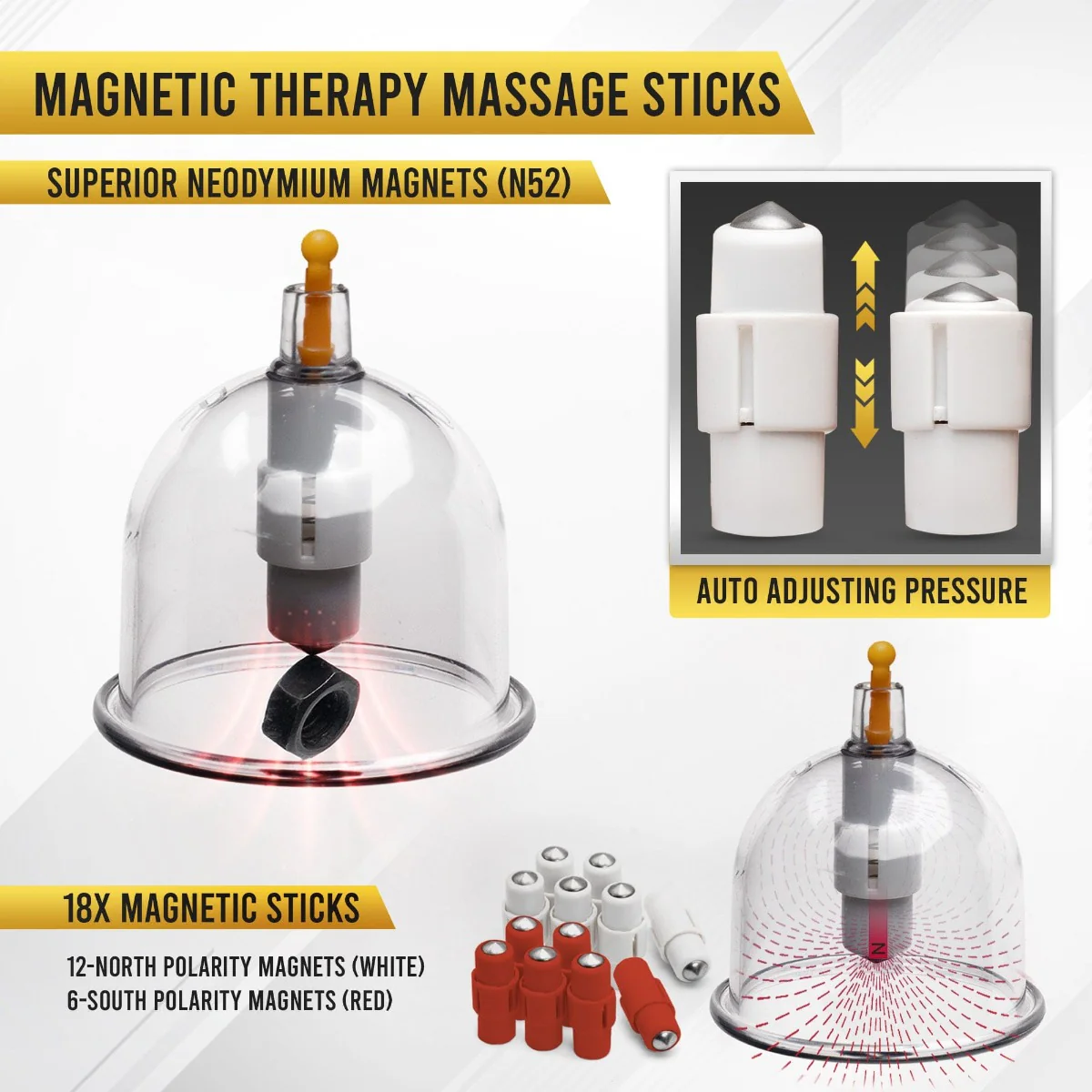 Professional Biomagnetic Cupping Therapy Set – 18 Massage Cups with Magnetic Therapy - Image 6