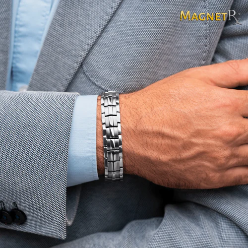 Ultra Strength Magnetic Therapy Bracelet Silver Classic - Image 6