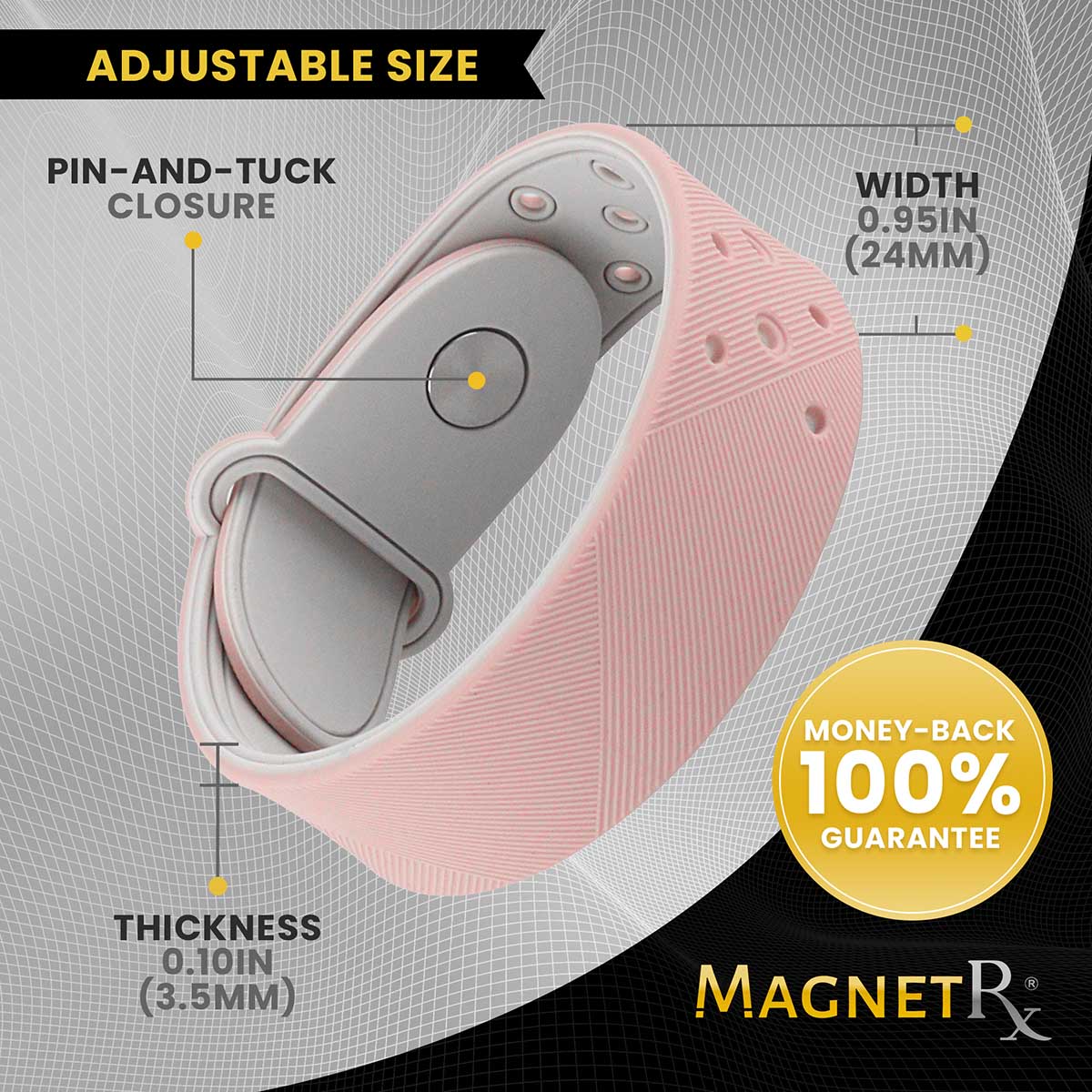 Ultra Strength Sports Magnetic Bracelet (Rose) - Image 5