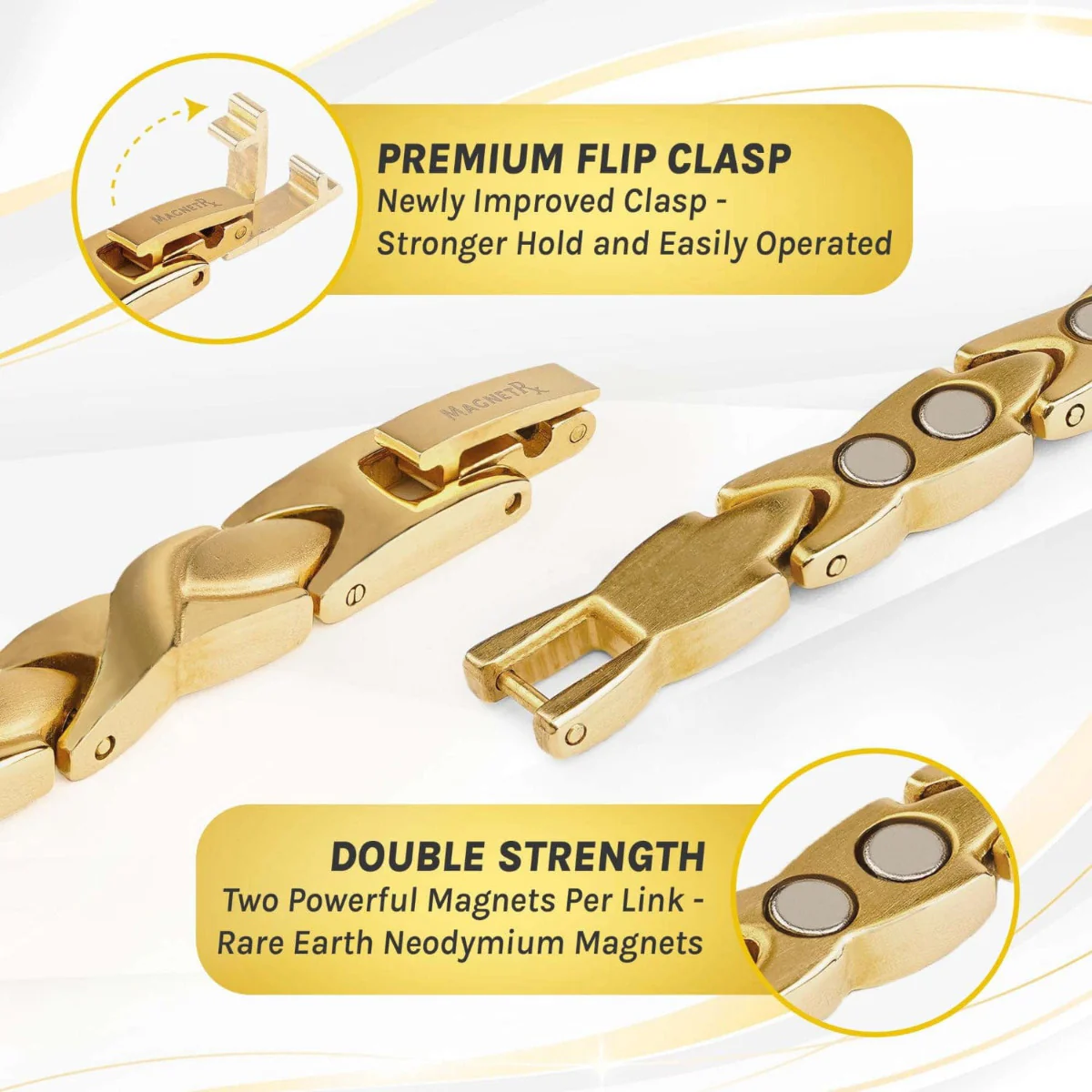 Ultra Strength Titanium Magnetic Therapy Anklet for Women (Gold) - Image 4
