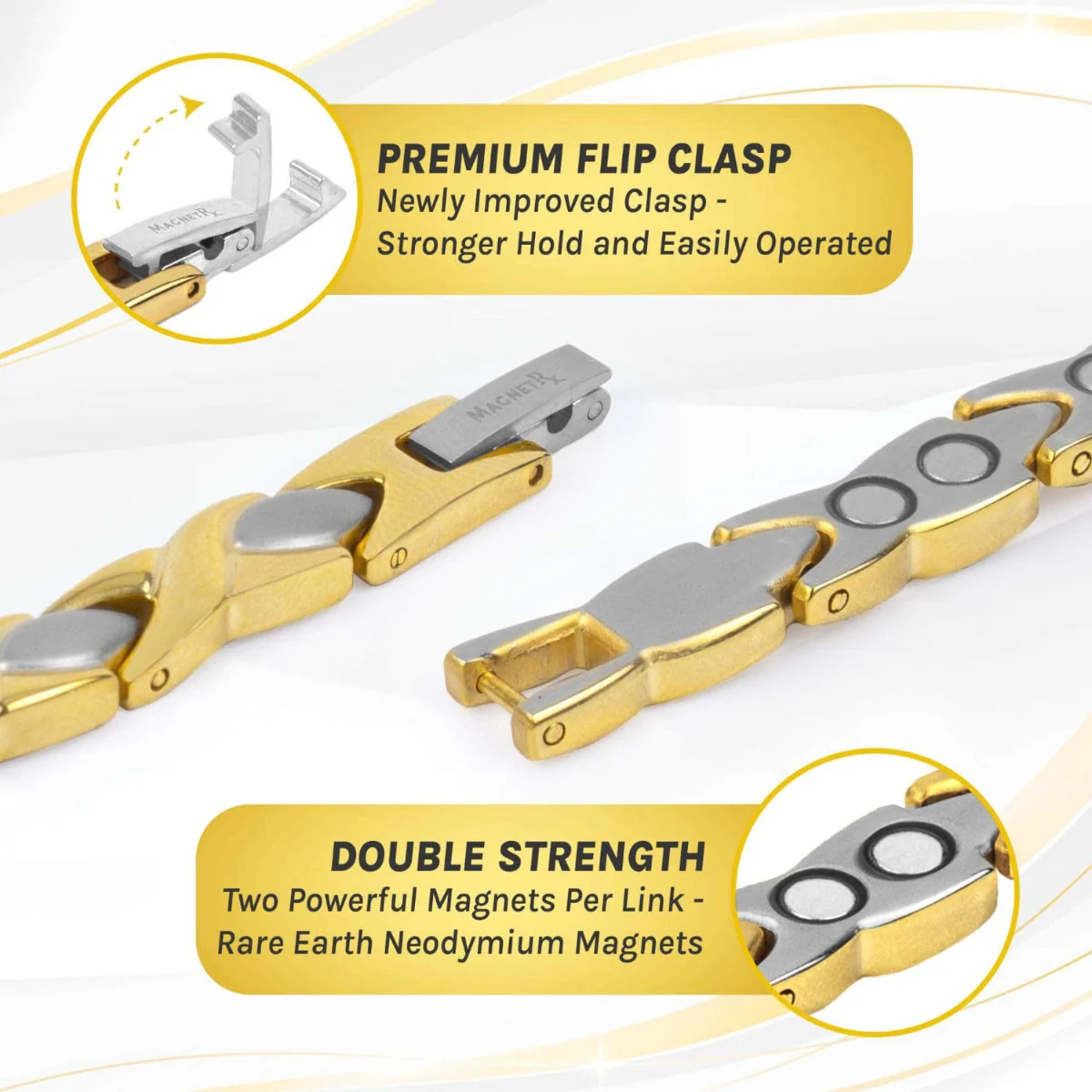 Ultra Strength Titanium Magnetic Therapy Anklet for Women (Gold & Silver) - Image 4
