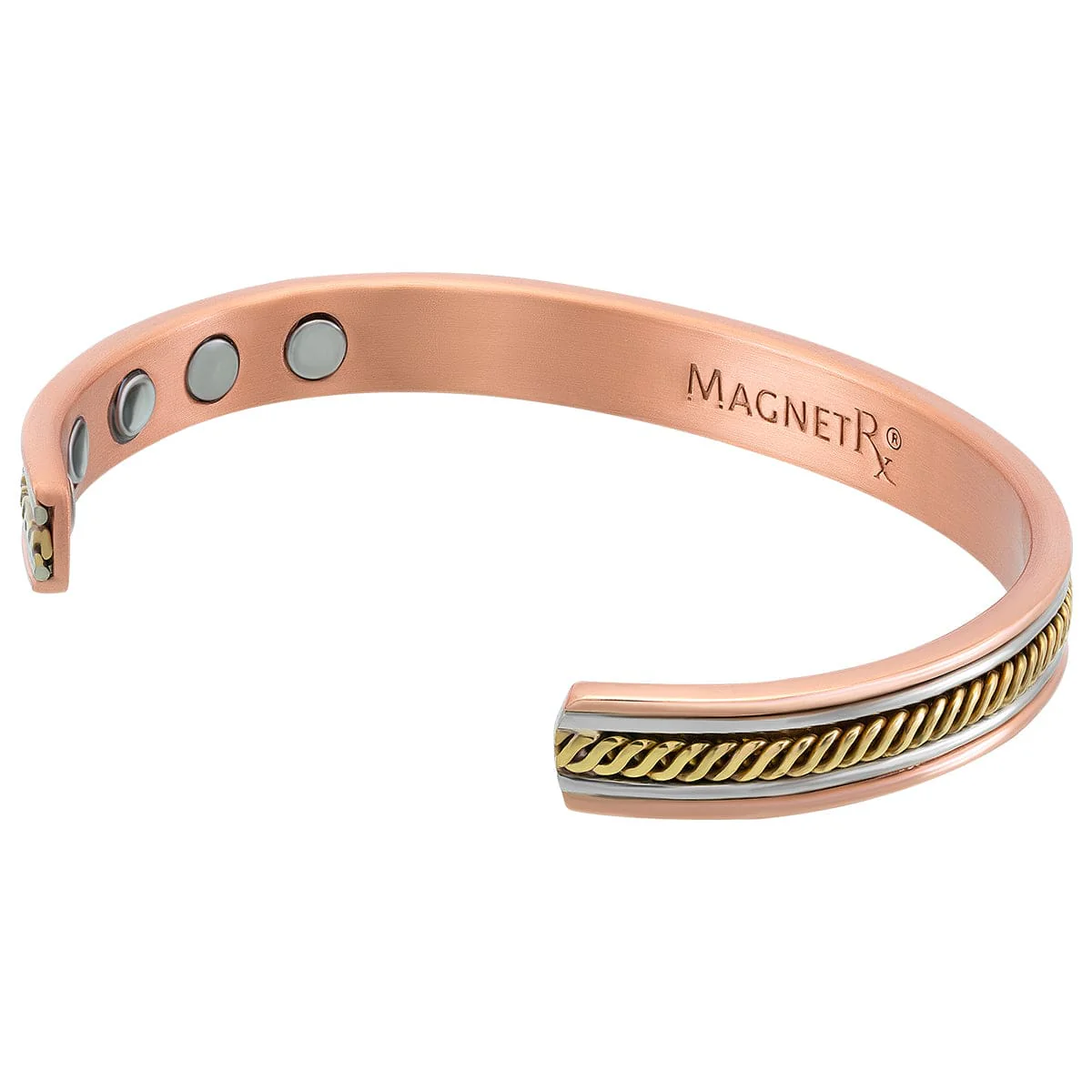 Women’s Twisted Inlay Copper Magnetic Therapy Bracelet Bangle - Image 6